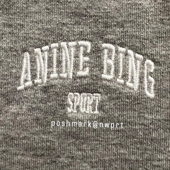 Anine Bing Zane Hoodie Zip Up Sweatshirt Jacket Heather Grey White XXS XS - Picture 7 of 14